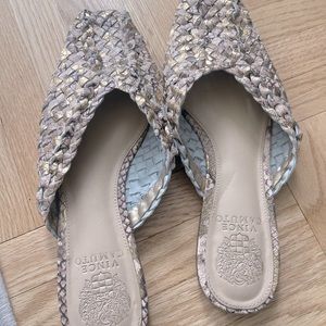 Vince Camuto slip on metallic shoes